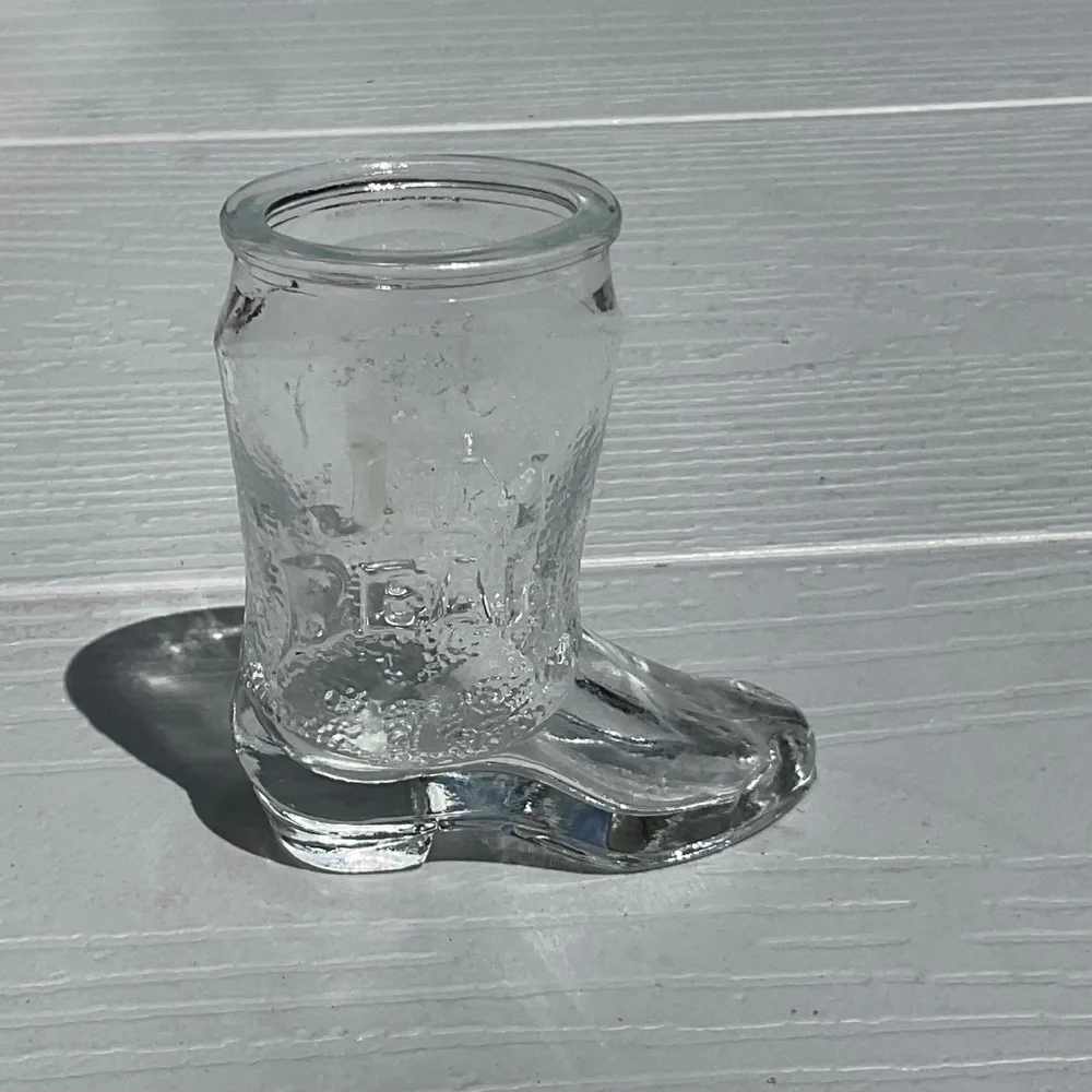 Jim Beam Shot Glasses Gentleman Boot 1970’s 3” tall